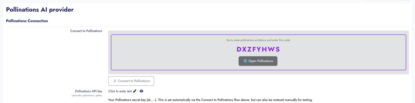 Pollinations AI provider