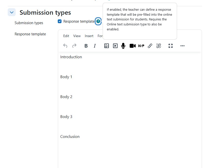 Response template