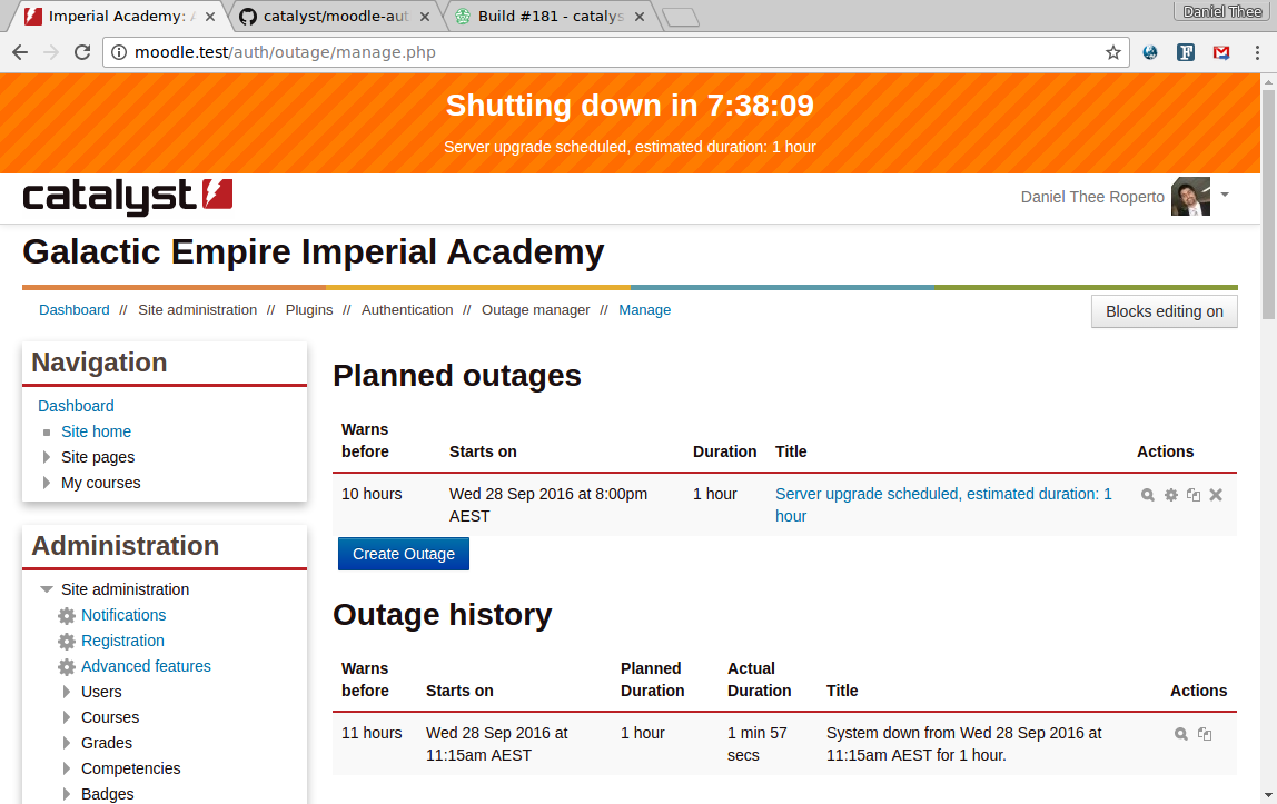 Outage manager