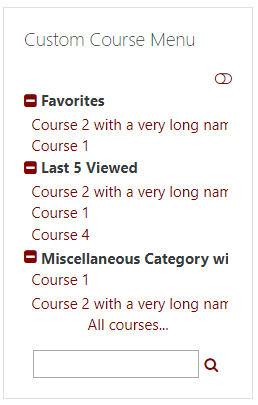 Custom Course Menu