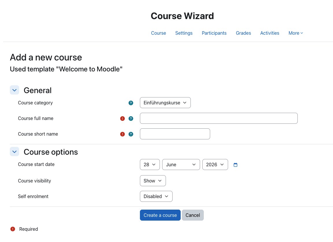 Course wizard