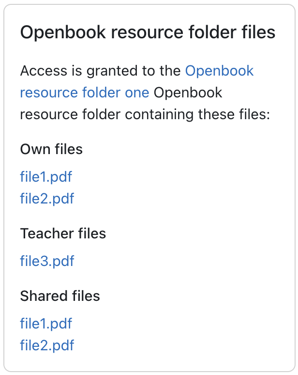 Openbook resource folder files block