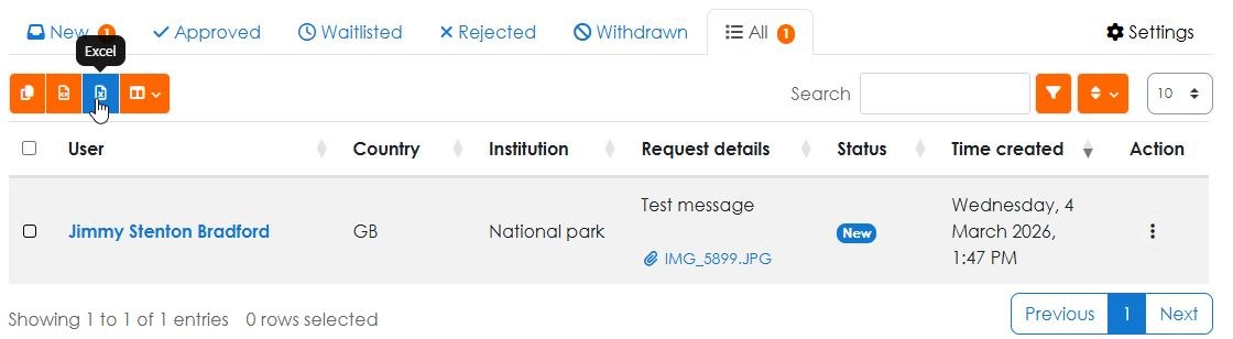 Enrolment Request