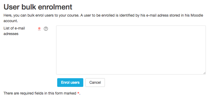 User bulk enrolment