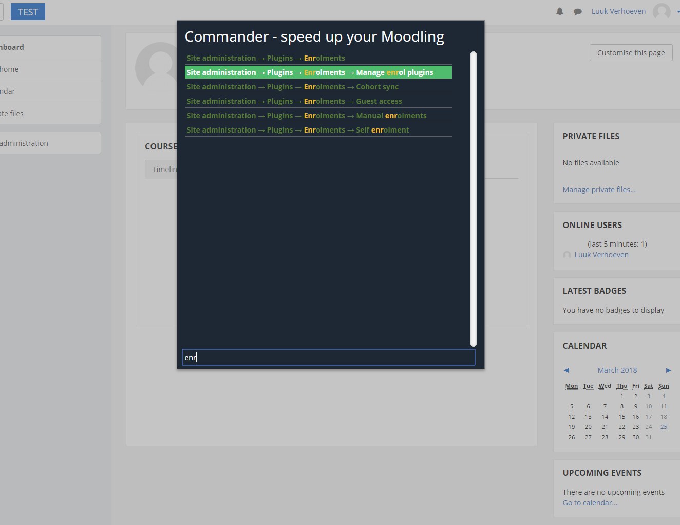 Commander / quick navigation