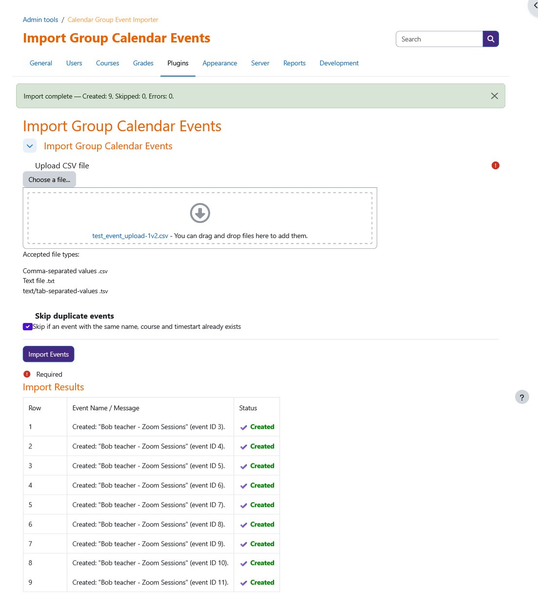 Calendar Group Event Importer