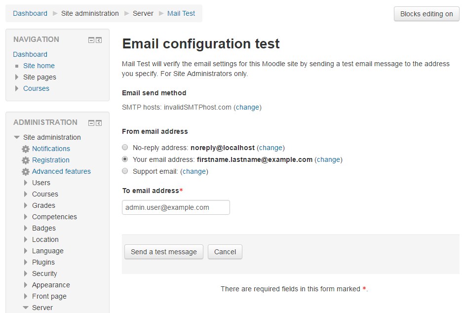 Moodle eMail Test
