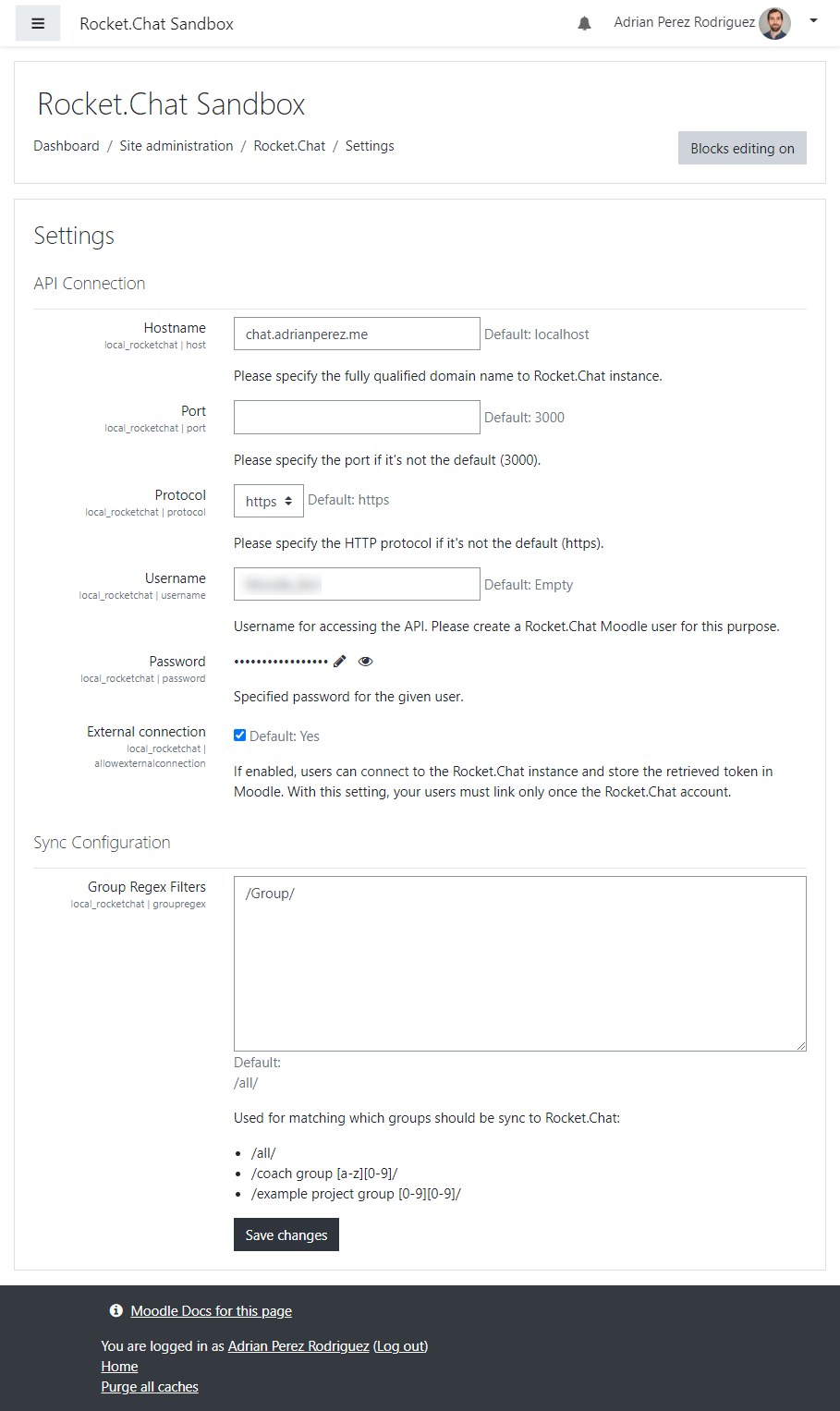 Rocket.Chat Integration (Local)