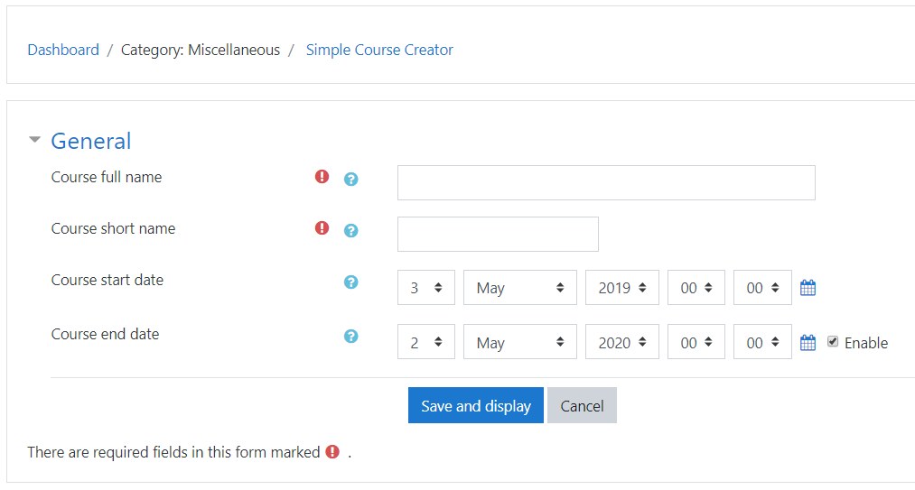 Simple course creator