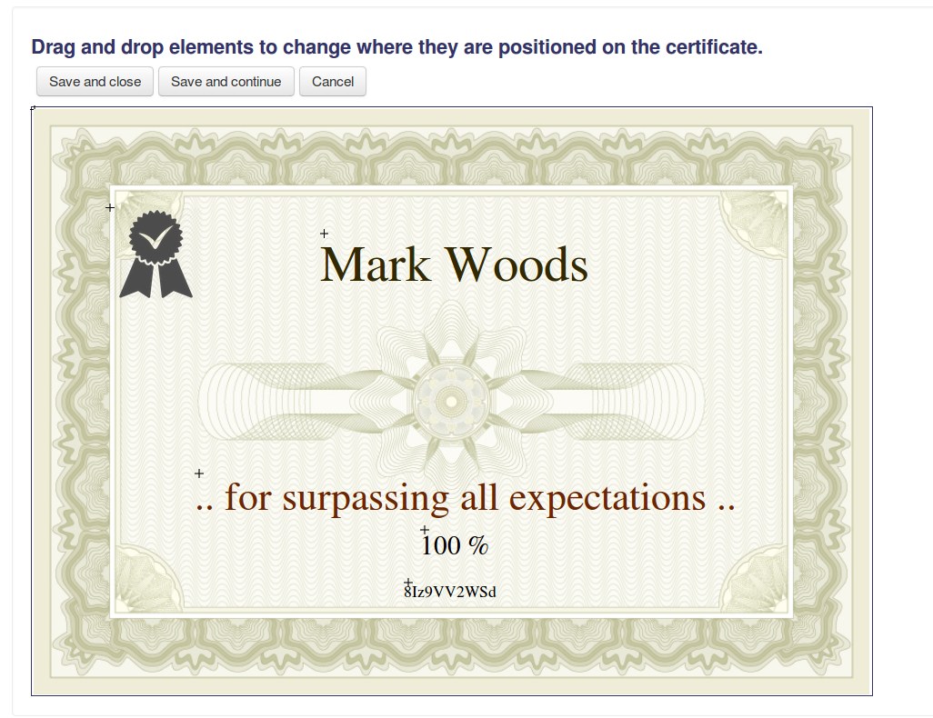 Custom certificate