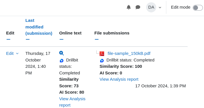 Drillbit plagiarism plugin