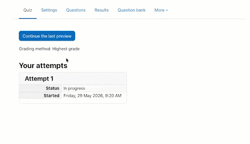 Delayed answer display within quiz