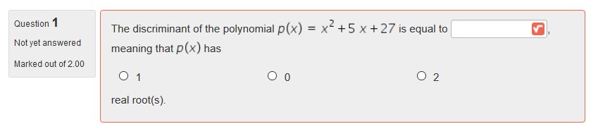 Wiris Quizzes Embedded answer (Cloze) question type