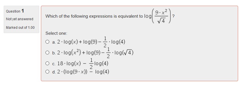Wiris Quizzes Multi Choice question type