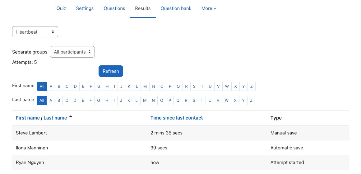 Heartbeat quiz status overview (quiz_heartbeat)