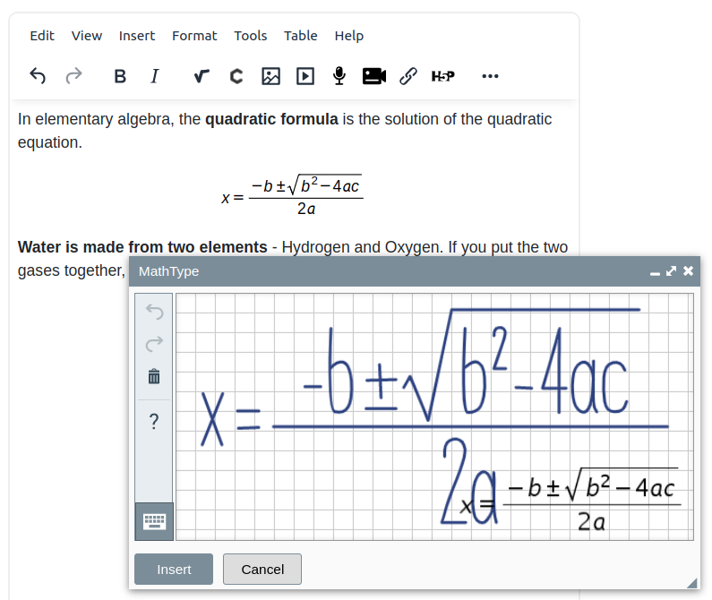 MathType for TinyMCE 6 by WIRIS