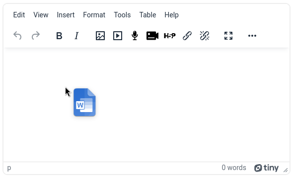 Microsoft Word File Import (TinyMCE)