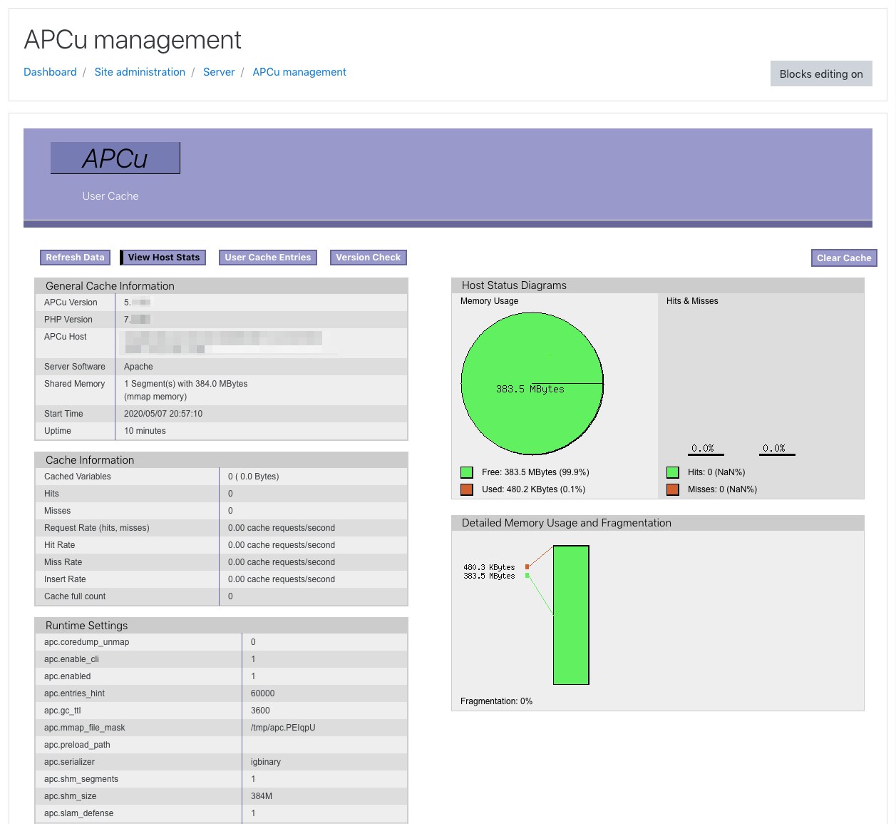 APCu management