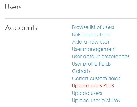 Upload users PLUS
